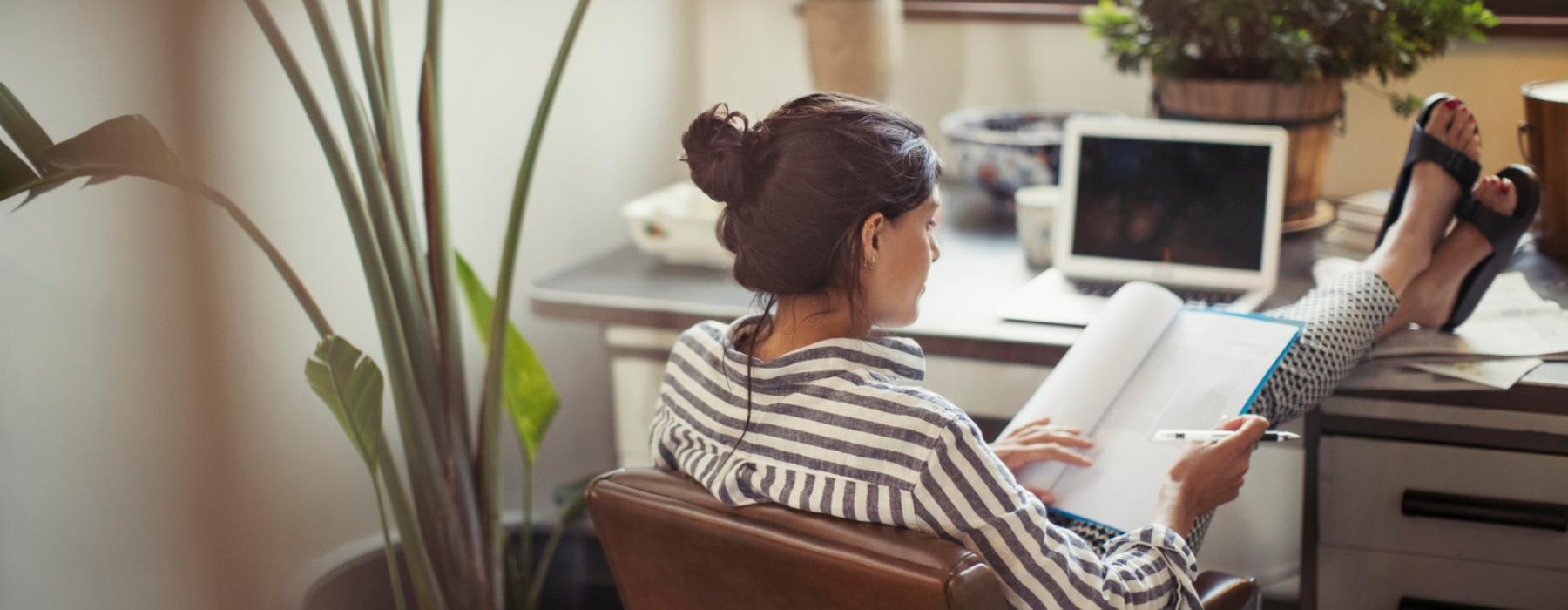 a person sitting at a desk